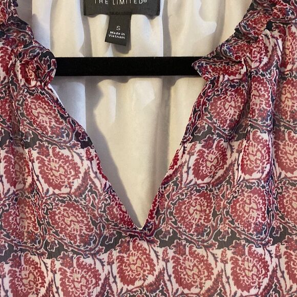 The Limited, Sleeveless Bohemian Dress, Pink & Navy w/a Thread of Shimmer - Picture 4 of 9